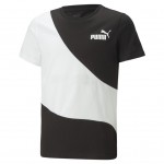 4k Puma 674231-01 JR T-shirt Power Cat - black/white